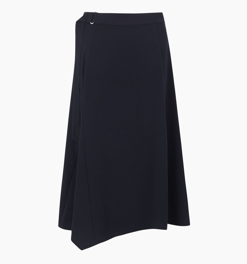 Dark blue asymmetrical skirt - sisley k longuette skirts - Dark Blue | Sisley K image number 1